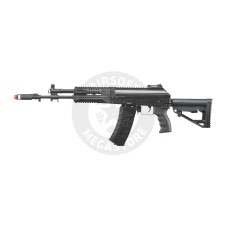LCT AK LCK-12 Stamped Steel Airsoft AEG w/ Side-Folding Stock Tube & GATE ASTER V2 SE Expert - (Black)