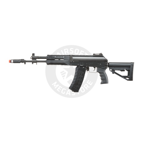 LCT AK LCK-12 Stamped Steel Airsoft AEG w/ Side-Folding Stock Tube & GATE ASTER V2 SE Expert - (Black)