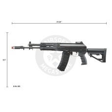 LCT AK LCK-12 Stamped Steel Airsoft AEG w/ Side-Folding Stock Tube & GATE ASTER V2 SE Expert - (Black)