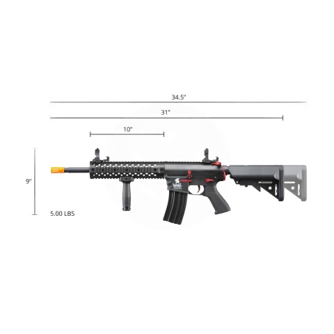 Lancer Tactical Gen 2 M4 Evo Airsoft AEG Rifle (Black & Red)(No Battery and Charger)