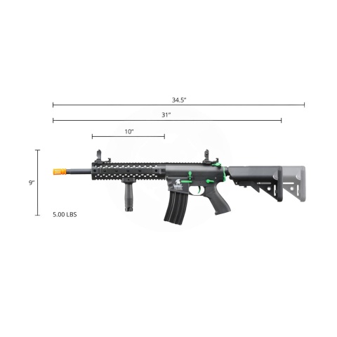 Lancer Tactical Gen 2 M4 Evo Airsoft AEG Rifle (Black & Green)(No Battery and Charger)