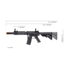 Lancer Tactical Gen 2 M4 SD Carbine Airsoft AEG Rifle with Mock Suppressor (Color: Black)