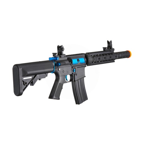 Lancer Tactical Gen 2 M4 SD Carbine Airsoft AEG Rifle with Mock Suppressor (Black / Blue)(No Battery and Charger)