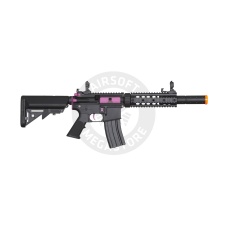 Lancer Tactical Gen 2 M4 SD Carbine Airsoft AEG Rifle with Mock Suppressor (Black / Purple)(No Battery and Charger)