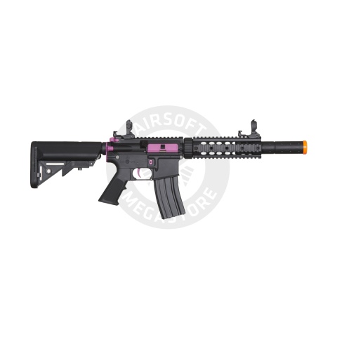 Lancer Tactical Gen 2 M4 SD Carbine Airsoft AEG Rifle with Mock Suppressor (Black / Purple)(No Battery and Charger)