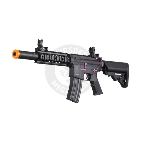 Lancer Tactical Gen 2 M4 SD Carbine Airsoft AEG Rifle with Mock Suppressor (Black / Purple)(No Battery and Charger)