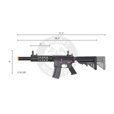 Lancer Tactical Gen 2 M4 SD Carbine Airsoft AEG Rifle with Mock Suppressor (Black / Purple)(No Battery and Charger)