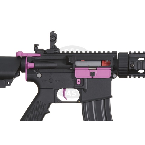 Lancer Tactical Gen 2 M4 SD Carbine Airsoft AEG Rifle with Mock Suppressor (Black / Purple)(No Battery and Charger)