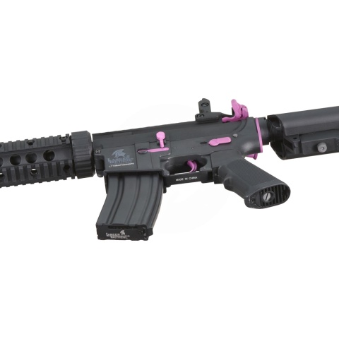 Lancer Tactical Gen 2 M4 SD Carbine Airsoft AEG Rifle with Mock Suppressor (Black / Purple)(No Battery and Charger)