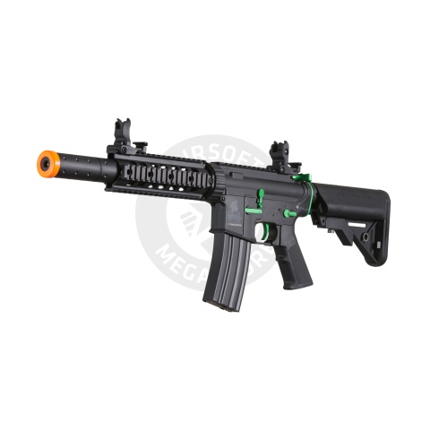 Lancer Tactical Gen 2 M4 SD Carbine Airsoft AEG Rifle with Mock Suppressor (Black / Green)(No Battery and Charger)