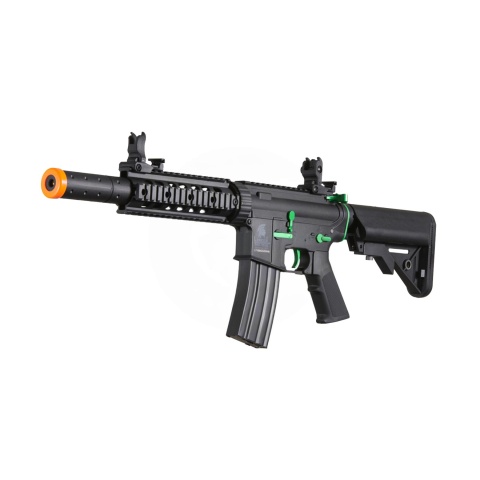 Lancer Tactical Gen 2 M4 SD Carbine Airsoft AEG Rifle with Mock Suppressor (Black / Green)(No Battery and Charger)