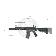 Lancer Tactical Gen 2 M4 SD Carbine Airsoft AEG Rifle with Mock Suppressor (Black / Green)(No Battery and Charger)