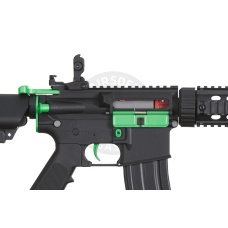 Lancer Tactical Gen 2 M4 SD Carbine Airsoft AEG Rifle with Mock Suppressor (Black / Green)(No Battery and Charger)