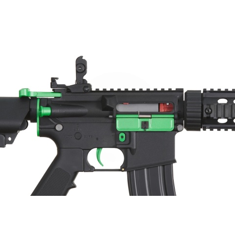 Lancer Tactical Gen 2 M4 SD Carbine Airsoft AEG Rifle with Mock Suppressor (Black / Green)(No Battery and Charger)