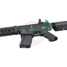 Lancer Tactical Gen 2 M4 SD Carbine Airsoft AEG Rifle with Mock Suppressor (Black / Green)(No Battery and Charger)