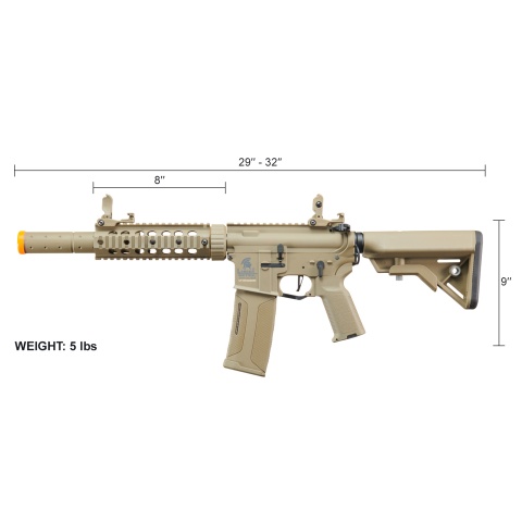 Lancer Tactical Gen 3 M4 Carbine SD AEG Airsoft Rifle with Mock Suppressor (Color: Tan)
