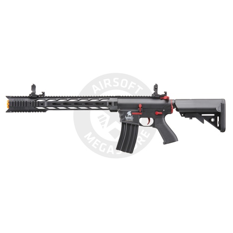 Lancer Tactical Gen 2 M4 SPR Interceptor Airsoft AEG Rifle with Red Accents - (Black)