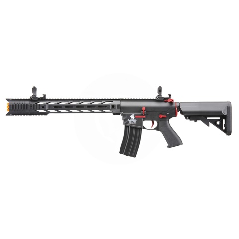 Lancer Tactical Gen 2 M4 SPR Interceptor Airsoft AEG Rifle with Red Accents - (Black)