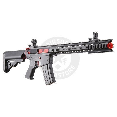 Lancer Tactical Gen 2 M4 SPR Interceptor Airsoft AEG Rifle with Red Accents - (Black)