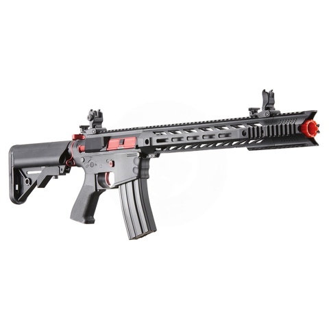 Lancer Tactical Gen 2 M4 SPR Interceptor Airsoft AEG Rifle with Red Accents - (Black)