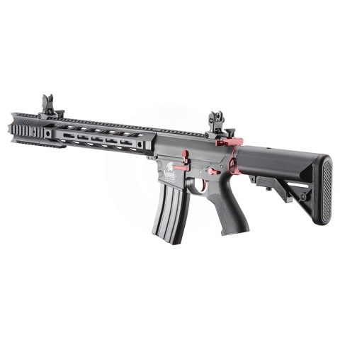 Lancer Tactical Gen 2 M4 SPR Interceptor Airsoft AEG Rifle with Red Accents - (Black)