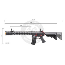 Lancer Tactical Gen 2 M4 SPR Interceptor Airsoft AEG Rifle with Red Accents - (Black)
