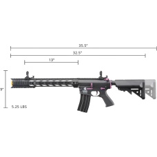 Lancer Tactical LT-25 Gen 2 M4 SPR Interceptor AEG Rifle - Black w/ Purple
