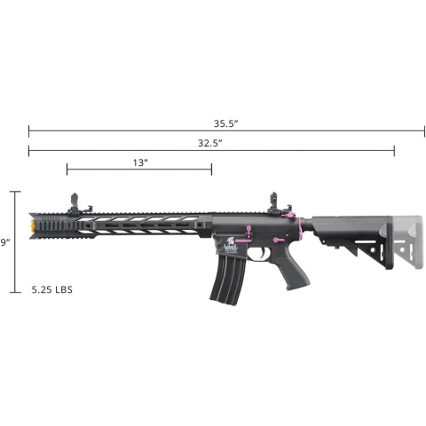 Lancer Tactical LT-25 Gen 2 M4 SPR Interceptor AEG Rifle - Black w/ Purple