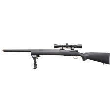 Lancer Tactical Low FPS M24 Bolt Action Spring Powered Sniper Rifle w/ Scope & Bipod (Color: Black)