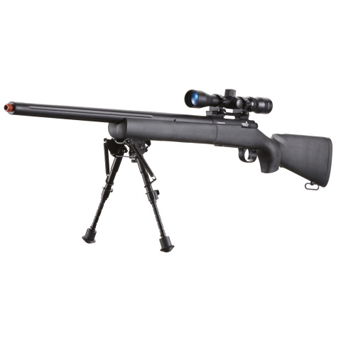 Lancer Tactical Low FPS M24 Bolt Action Spring Powered Sniper Rifle w/ Scope & Bipod (Color: Black)