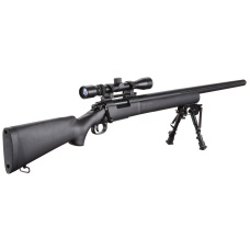 Lancer Tactical Low FPS M24 Bolt Action Spring Powered Sniper Rifle w/ Scope & Bipod (Color: Black)