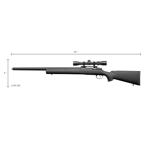 Lancer Tactical Airsoft M24 Bolt Action Sniper Rifle w/ Scope (Color: Black)