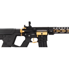 Lancer Tactical Enforcer Blackbird Skeleton AEG w/ Alpha Stock (Color:  Black & Gold)
