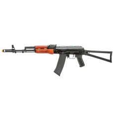 Lancer Tactical AK-Series AK-47N AEG Airsoft Rifle w/ Skeleton Folding Stock (Real Wood Furniture)
