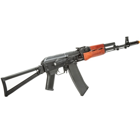Lancer Tactical AK-Series AK-47N AEG Airsoft Rifle w/ Skeleton Folding Stock (Real Wood Furniture)