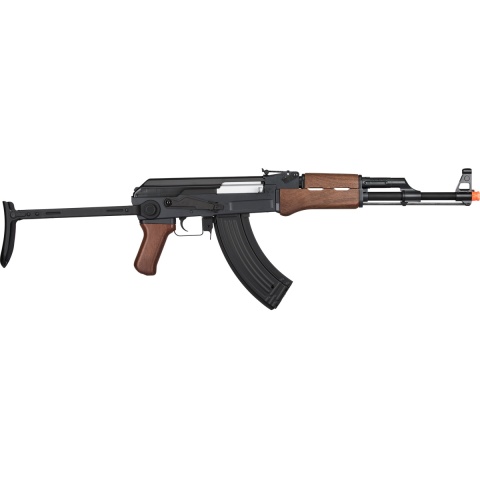 Lancer Tactical AK47 Airsoft AEG Rifle w/ Folding Stock - (Black / Faux Wood)