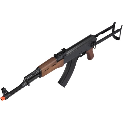 Lancer Tactical AK47 Airsoft AEG Rifle w/ Folding Stock - (Black / Faux Wood)