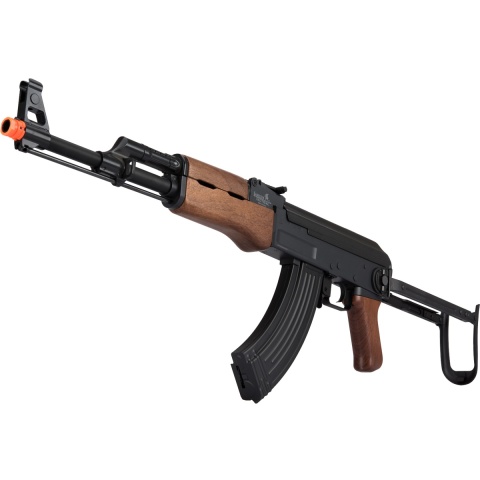 Lancer Tactical AK47 Airsoft AEG Rifle w/ Folding Stock - (Black / Faux Wood)