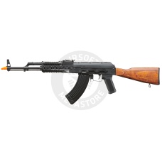 Lancer Tactical AK-Series AK-74M AEG Airsoft Rifle Non ETU w/ ACW-272 Gas Tube Cover, ACW-273 Handguard, Wood Stock & SG-11B Mag - (Black)