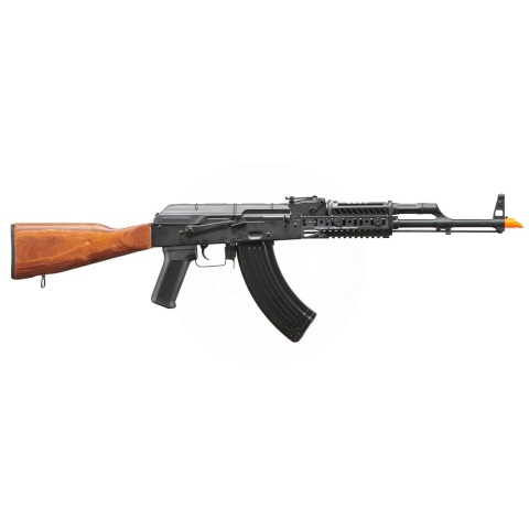 Lancer Tactical AK-Series AK-74M AEG Airsoft Rifle Non ETU w/ ACW-272 Gas Tube Cover, ACW-273 Handguard, Wood Stock & SG-11B Mag - (Black)