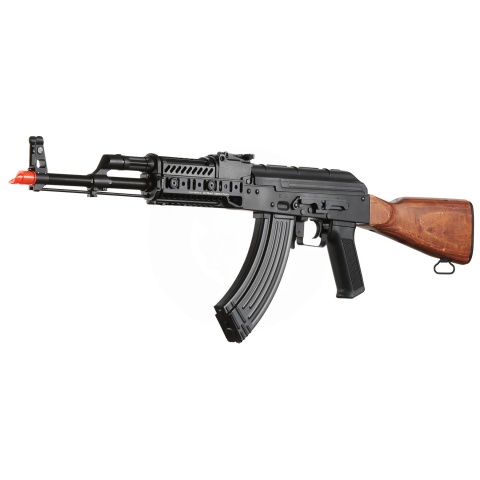 Lancer Tactical AK-Series AK-74M AEG Airsoft Rifle Non ETU w/ ACW-272 Gas Tube Cover, ACW-273 Handguard, Wood Stock & SG-11B Mag - (Black)