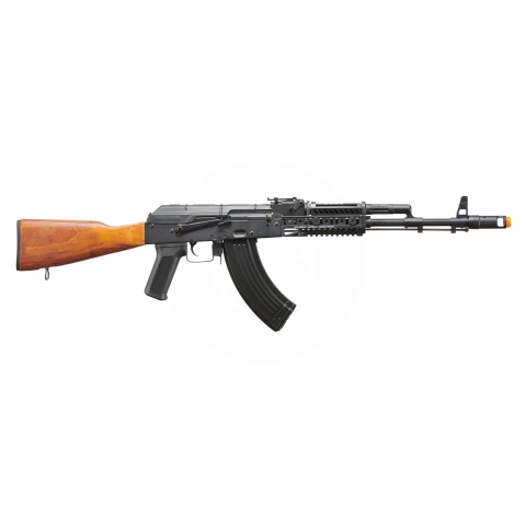 Lancer Tactical AK-Series AK-74M AEG Airsoft Rifle w/ Flash Hider ACW-272 Gas Tube Cover, ACW-273 Handguard, Wood Stock & SG-11B Mag - (Black)