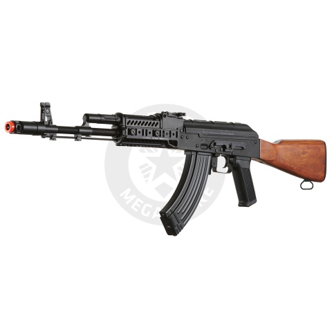 Lancer Tactical AK-Series AK-74M AEG Airsoft Rifle w/ Flash Hider ACW-272 Gas Tube Cover, ACW-273 Handguard, Wood Stock & SG-11B Mag - (Black)