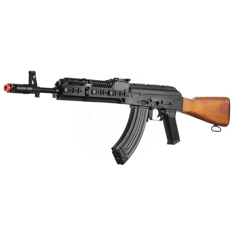 Lancer Tactical AK-Series AK-74M AEG Airsoft Rifle w/ Flash Hider, ACW-278 Gas Tube Cover, ACW-279 Handguard, Wood Stock & SG-11B Mag - (Black)
