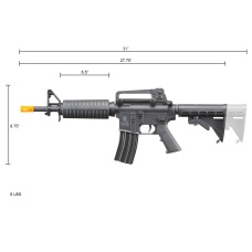 Lancer Tactical LT-01C Airsoft M4 Commando AEG Rifle - BLACK