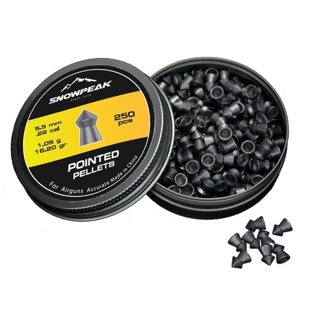 SnowPeak 250CT Pointed 5.5MM Caliber Air Gun Pellets (Pointed Head)