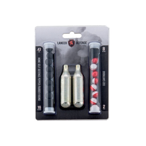 Lancer Defense .43 Cal Pepper Ball and Rubber Ball Pack (8 Rounds of Each)