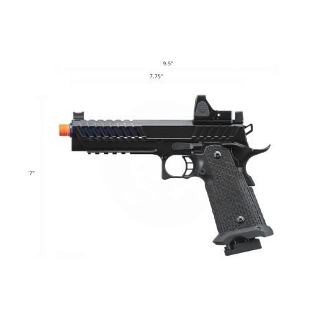Lancer Tactical Knightshade Hi-Capa Gas Blowback Airsoft Pistol w/ Reflex Red Dot Sight - (Blue)