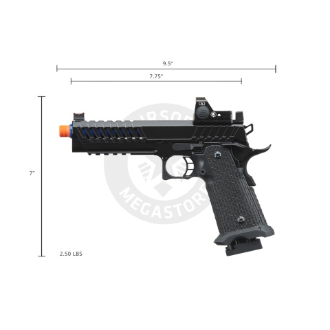 Lancer Tactical Knightshade Hi-Capa Gas Blowback Airsoft Pistol w/ Red Dot Sight - (Blue)