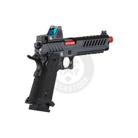 Lancer Tactical Knightshade Hi-Capa Gas Blowback Airsoft Pistol w/ Reflex Red Dot Sight - (Red)